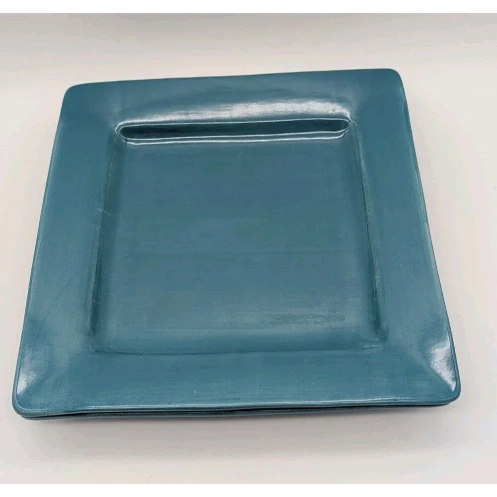 Pier 1 Essential Colors Square Dinner Plates Blue Set Of 2